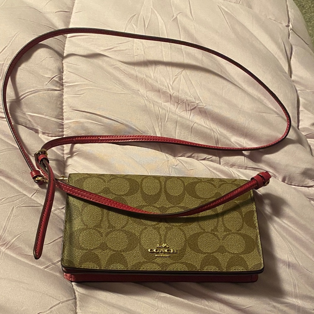 Coach Green and Red Crossbody Bag